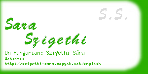 sara szigethi business card